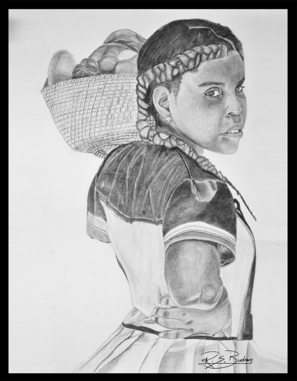 Garifuna girl going to the market